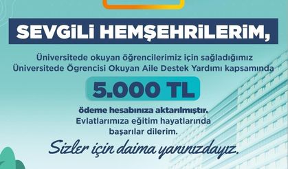 Büyükşehir Belediyesi'nden 5 Bin Aileye 25 Milyon TL Eğitim Desteği